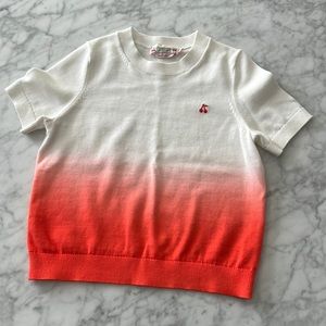 Bonpoint White to Coral Gradient Short Sleeve Tee